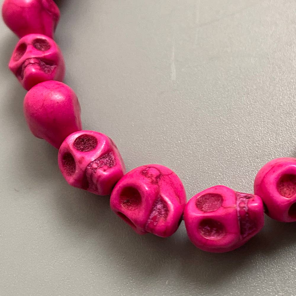 VIE - Wholesale Beaded Bracelet - Skull Bracelet, Dyed Howlite12