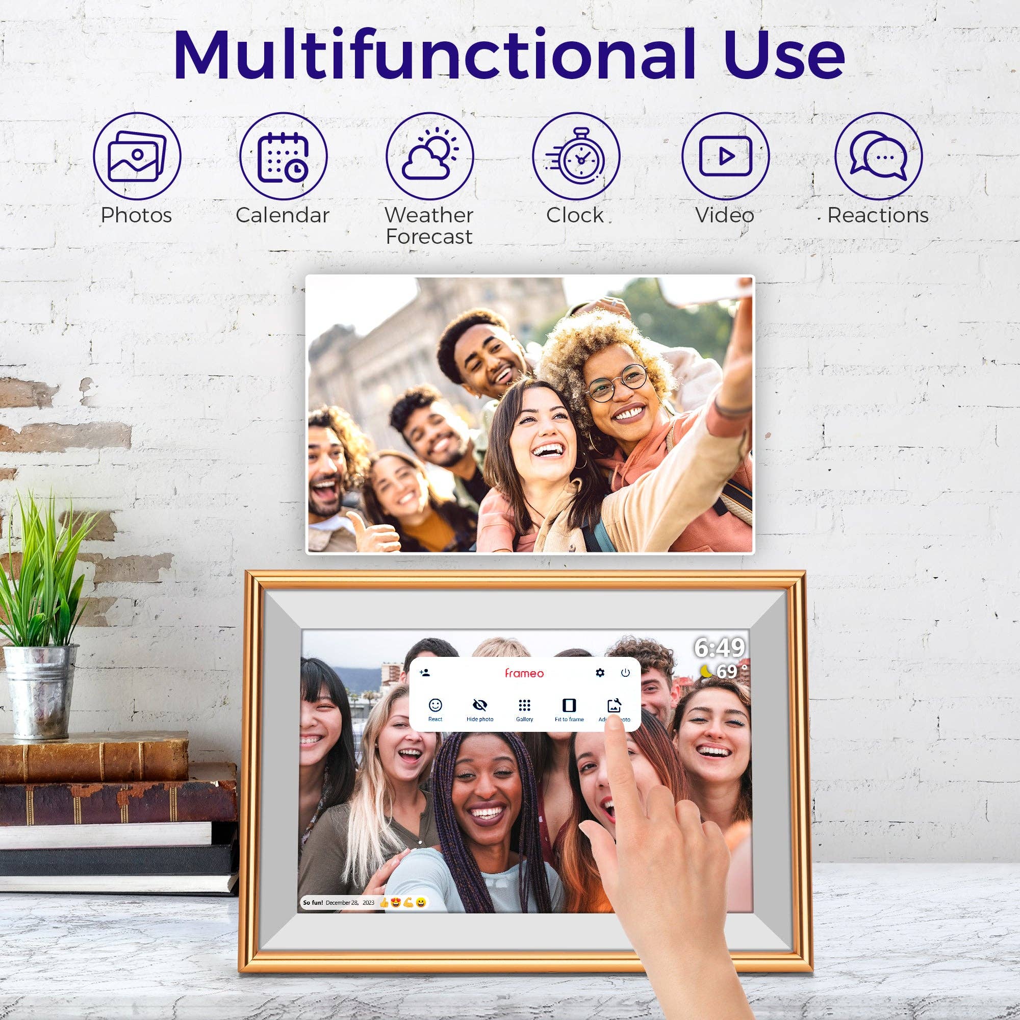 Primo Brands Group - Wholesale Picture Frame - ELIME 10.1 WiFi Frameo Digital Picture Frame (Gold)5