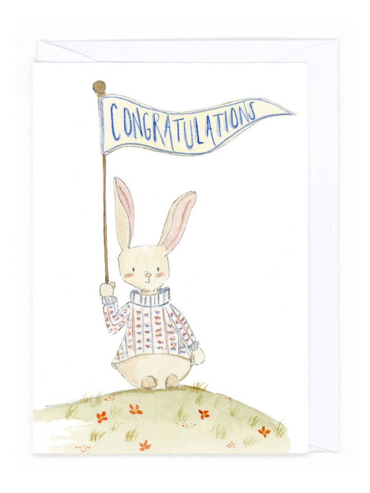 "Congrats Bunny" for wholesale by Bear on Paper