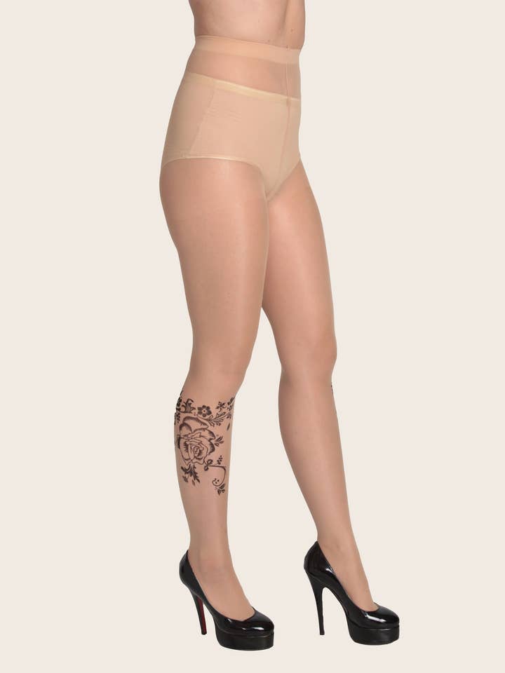 Isadora Women Skin Tone Tattoo Fashion Tights A for wholesale by Isadora, Tipi toe, & James Fiallo
