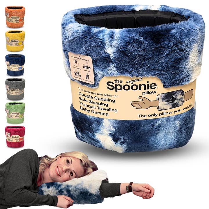 Coussin Spoonie® bleu et blanc Tie Dye pour la vente par The Spoonie Pillow ®