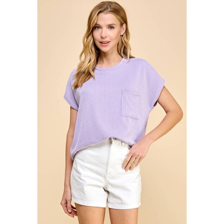 Les Amis - Wholesale Knit Top - Women's - Solid Ribbed Top with Pockets2