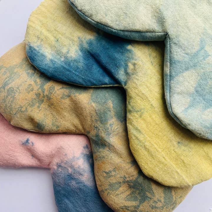 The Materials Design Co. - Wholesale Spa/Therapy Pillow - Heart Eye Pillow -4 pc Mixed Lot- Botanically Dyed 1