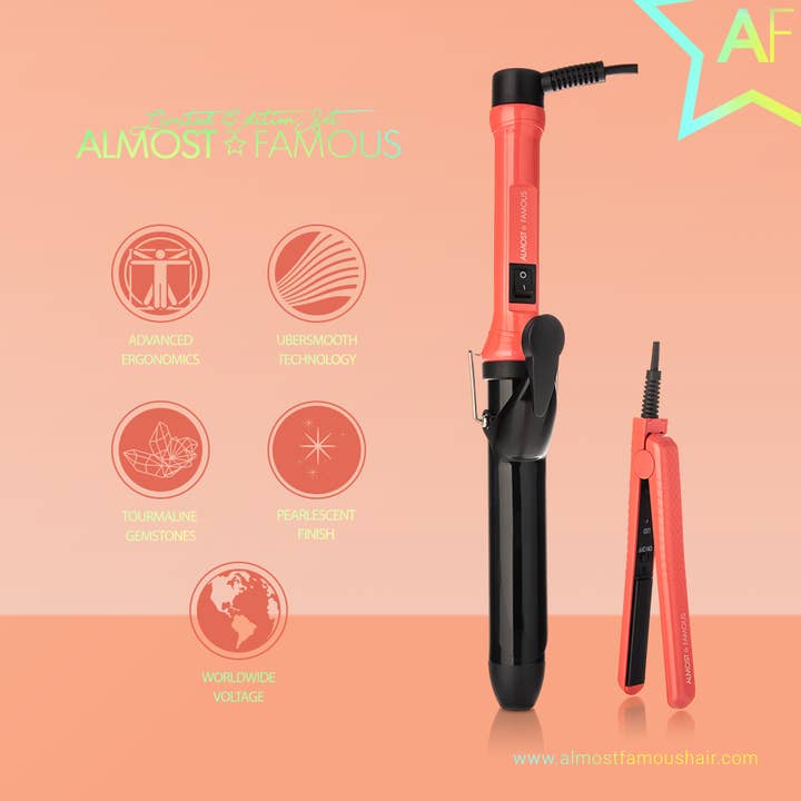 Orange “Beach Wave Babe” Curling Wand & Mini Flat Iron Set for wholesale on Faire3