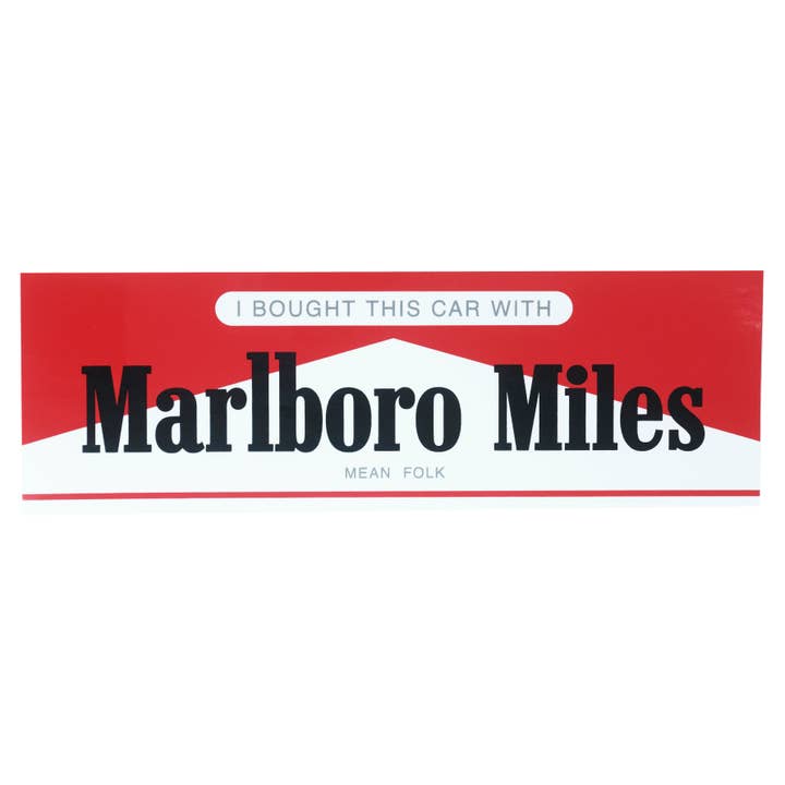 Marlboro Miles Bumper Sticker for wholesale by Mean Folk