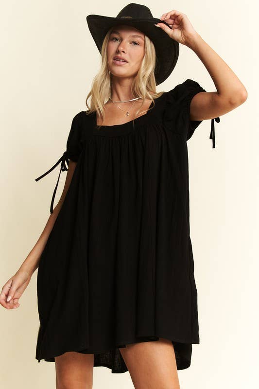 JADE BY JANE – Engroshandel Kjole - Dame – VASKET LÆRREDSKJOLE MED BOBLEÆRMER10