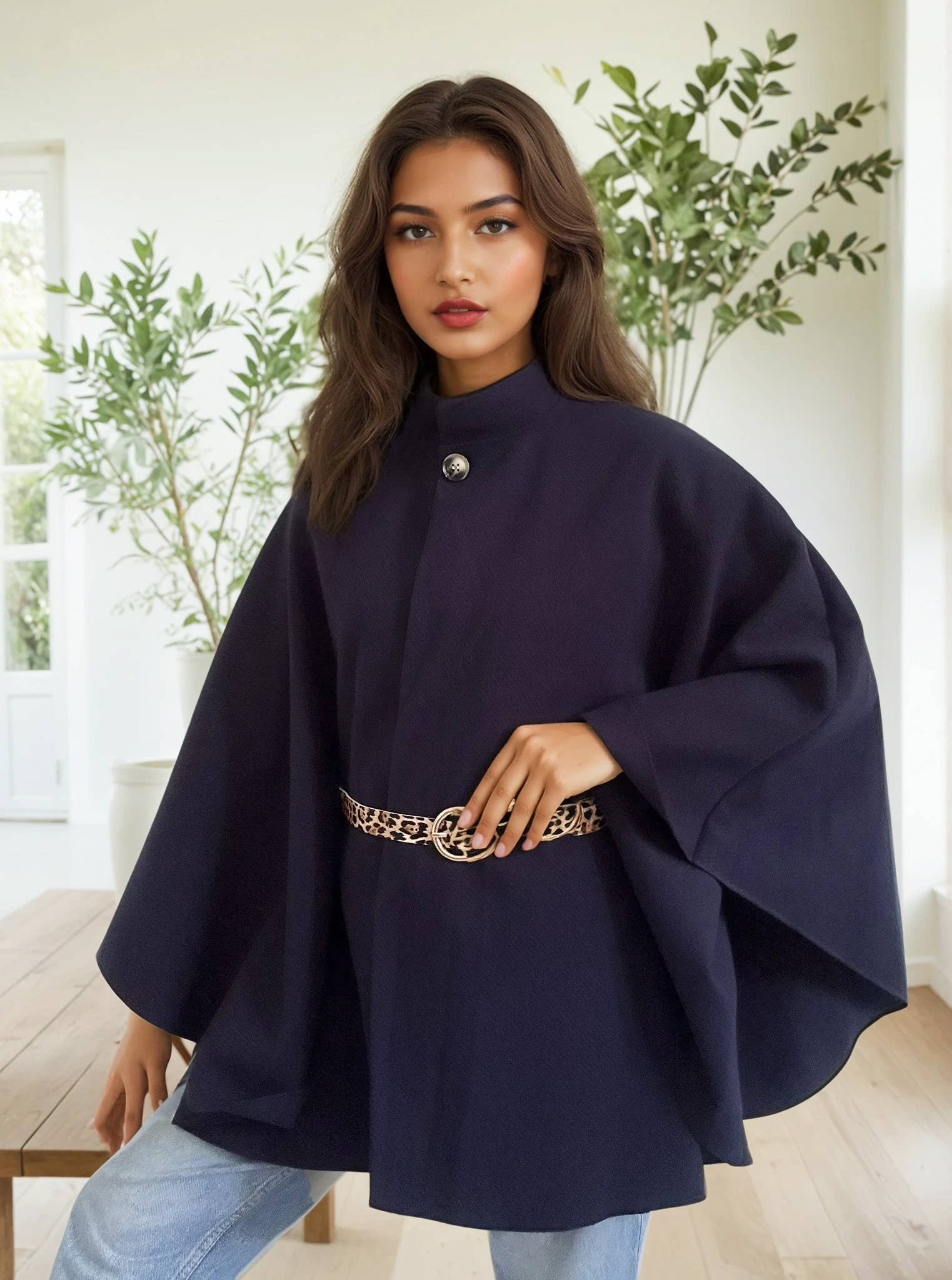 ZAFA PARIS - Wholesale Jacket - Women's - 58P7H17 Buttoned cape jacket with belt6