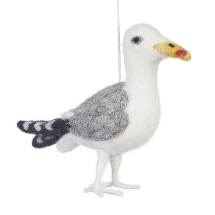 Felt So Good - Wholesale Ornament - Handmade Needle Felt Hanging Seagull Decoration