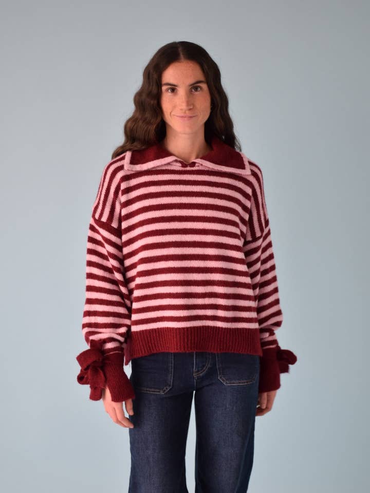 Jersey Marta Burgundy and Pink for wholesale by MindTraveler