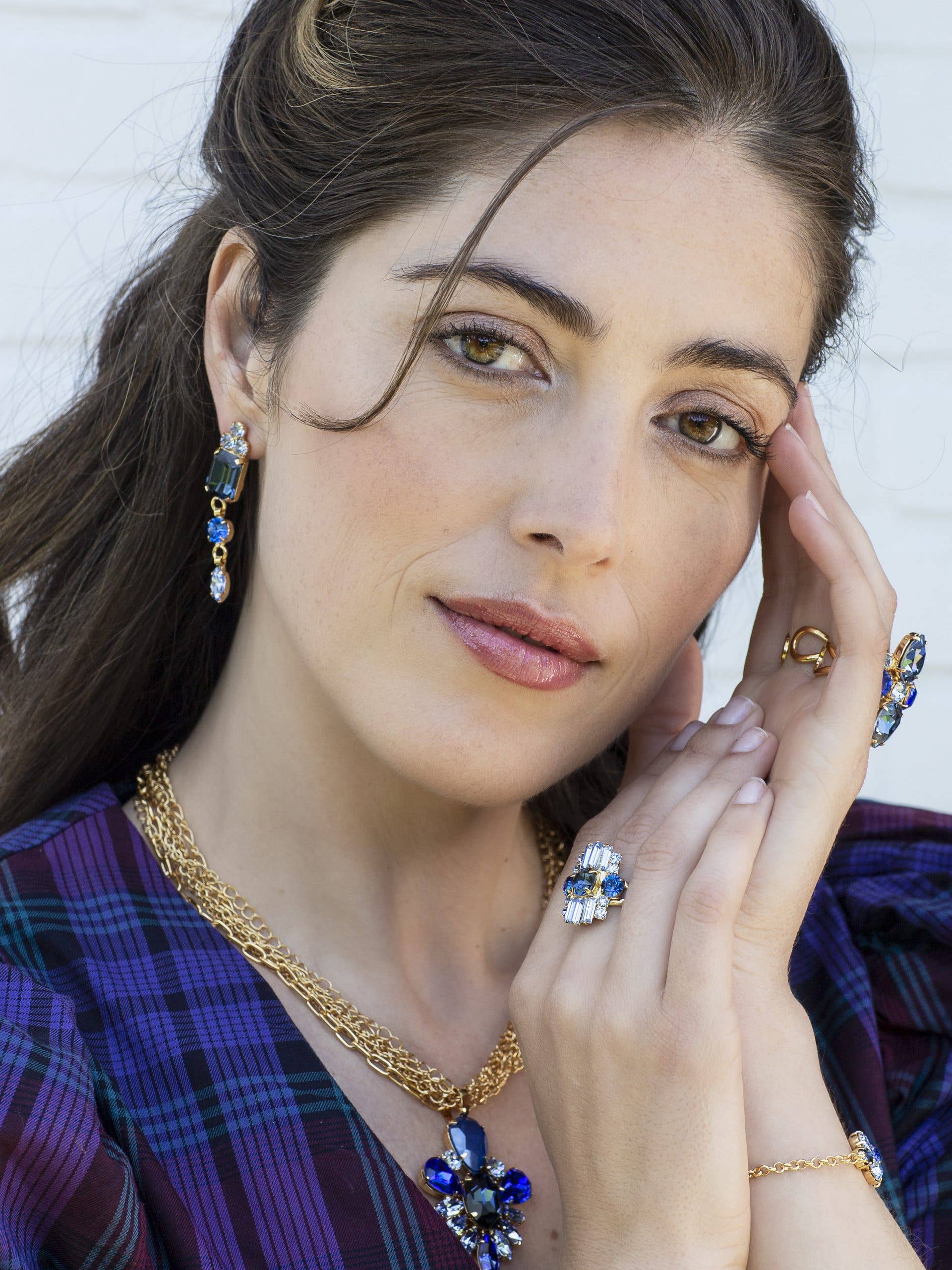 OTAZU - Wholesale Dangle Earrings - Blue Beetle Earrings Big - Gold, Handmade2