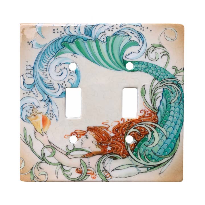 Rightside Design - Wholesale Light Switch Cover/Plate - Vintage Mermaid 2 Toggle Light Switch Cover Plate0