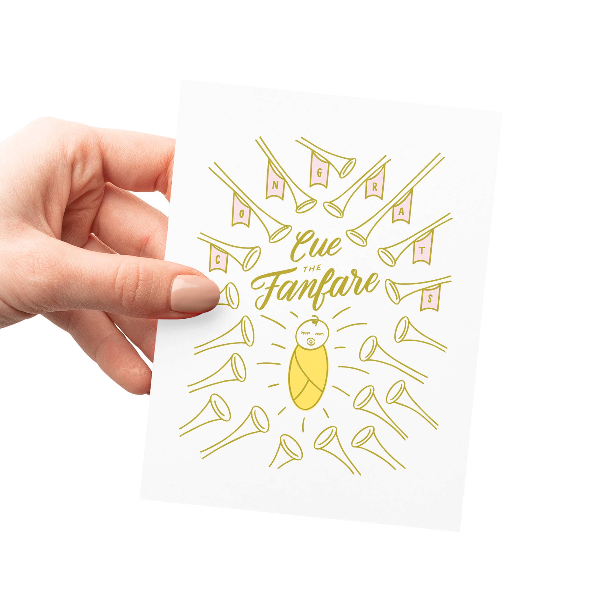 Friendly Fire Paper - Wholesale Baby Card - Fanfare Letterpress New Baby Card1