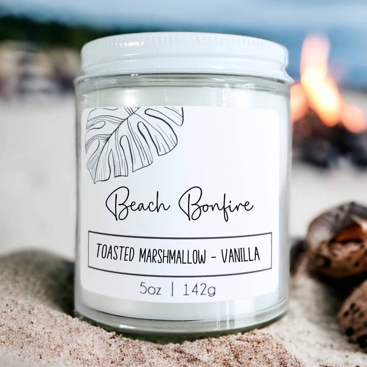 Beach Bonfire Wood Wick Candle - Vanilla, Warm & Sweet for wholesale by ShoreItUp