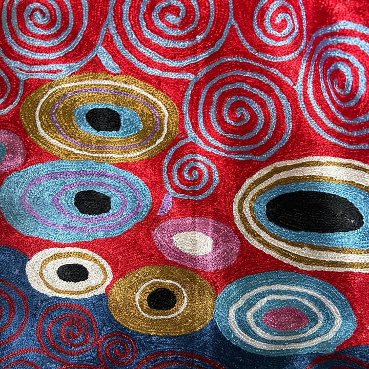 Håndbroderet abstrakt designpude 18 tommer for engroshandel hos Cashmere Crafts Inc