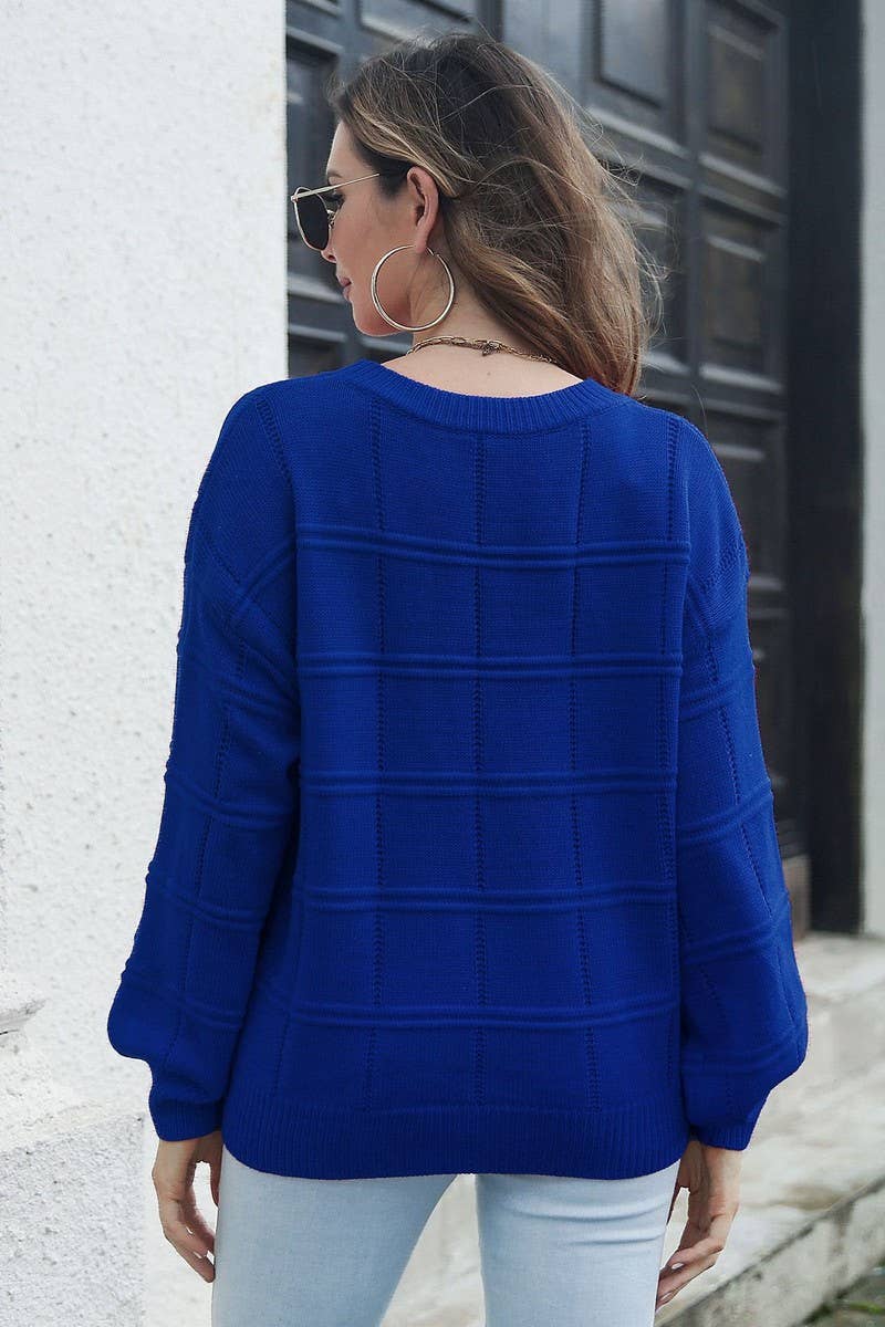 NINEXIS - Wholesale Knit Sweater - Women's - CWOSWL1799_Crew Neck Long Sleeve Pullover Sweater9