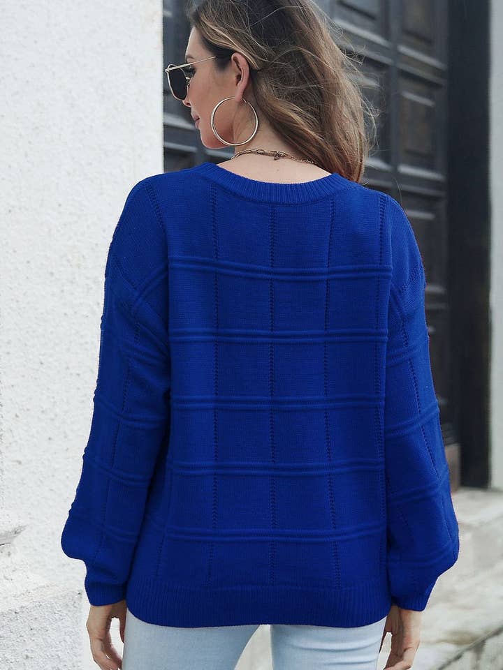 NINEXIS - Wholesale Knit Sweater - Women's - CWOSWL1799_Crew Neck Long Sleeve Pullover Sweater9