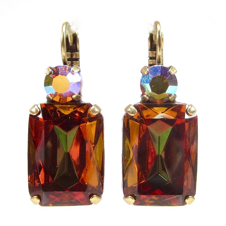 Autumn Earrings Topaz Brown With Cut Crystals for wholesale by SoHo Schmuckmanufaktur