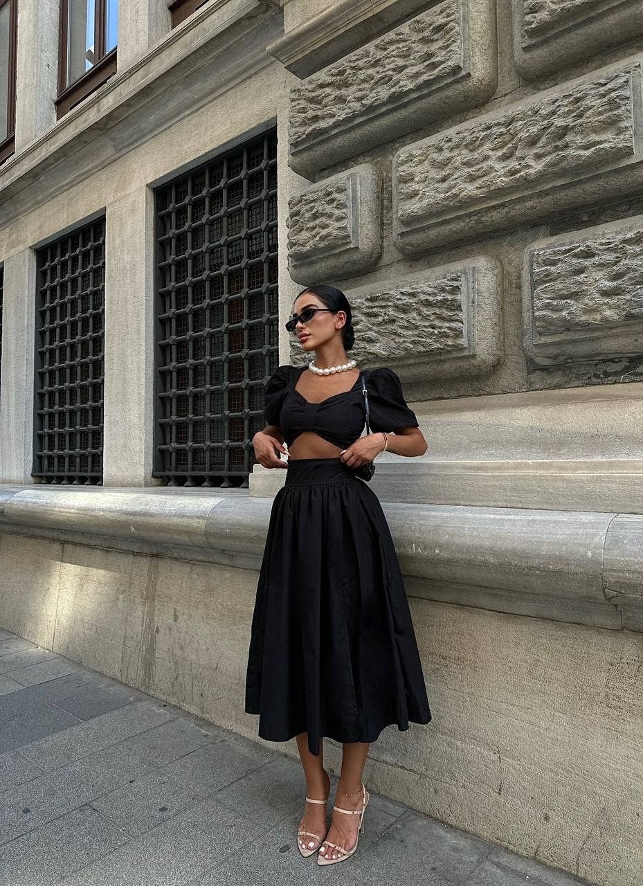 Standpoint Top - Venta al por mayor Conjuntos de top y falda - Mujer - Conjunto elegante Amelia de dos piezas – 100113