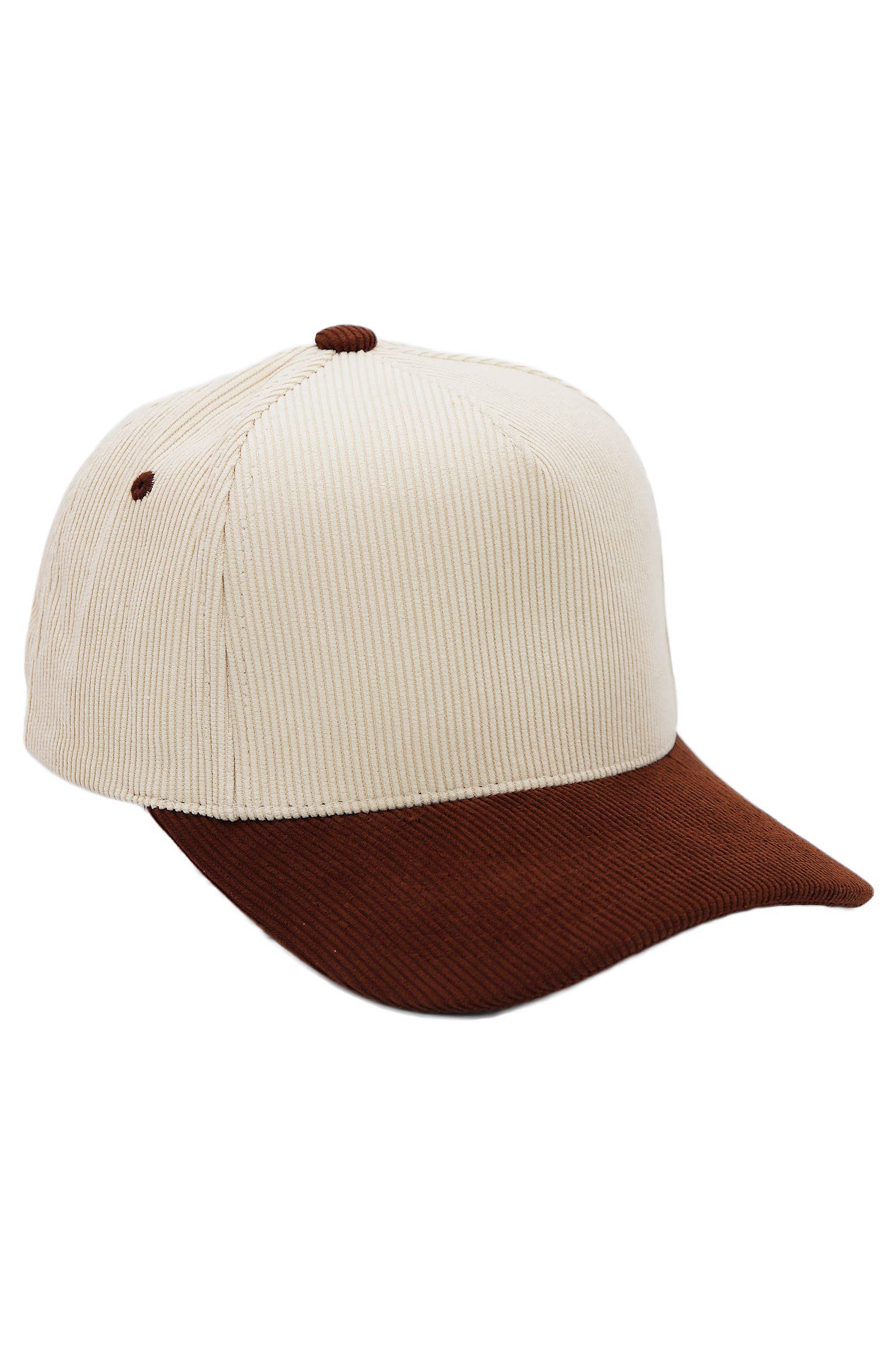 Cap Zone - Wholesale Baseball Cap - Unisex - Premium Corduroy Beige Upper Baseball Cap2