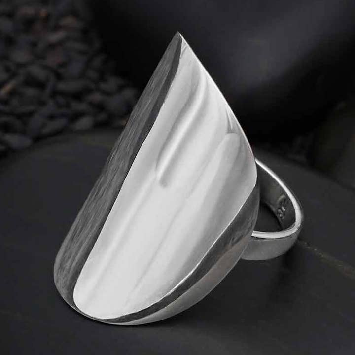 Nina Designs - Wholesale Cocktail/statement ring - Sterling Silver Plain Saddle Ring0