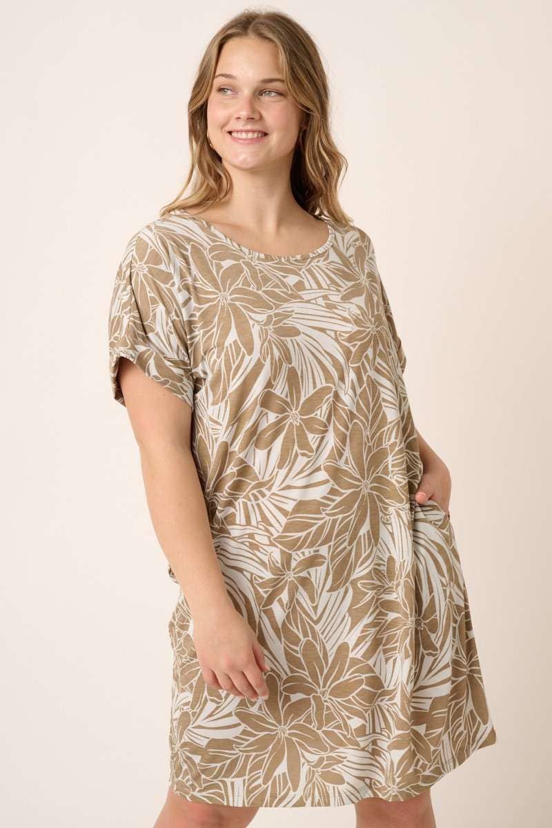 mittoshop - Vendita all'ingrosso Vestito - Donna - D1912PL - MINI ABITO DOLMAN PLUS CON STAMPA TROPICALE8