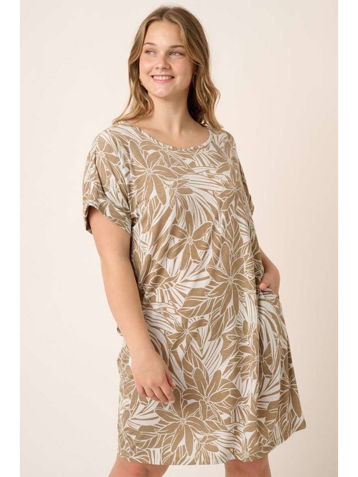 mittoshop - Vendita all'ingrosso Vestito - Donna - D1912PL - MINI ABITO DOLMAN PLUS CON STAMPA TROPICALE8