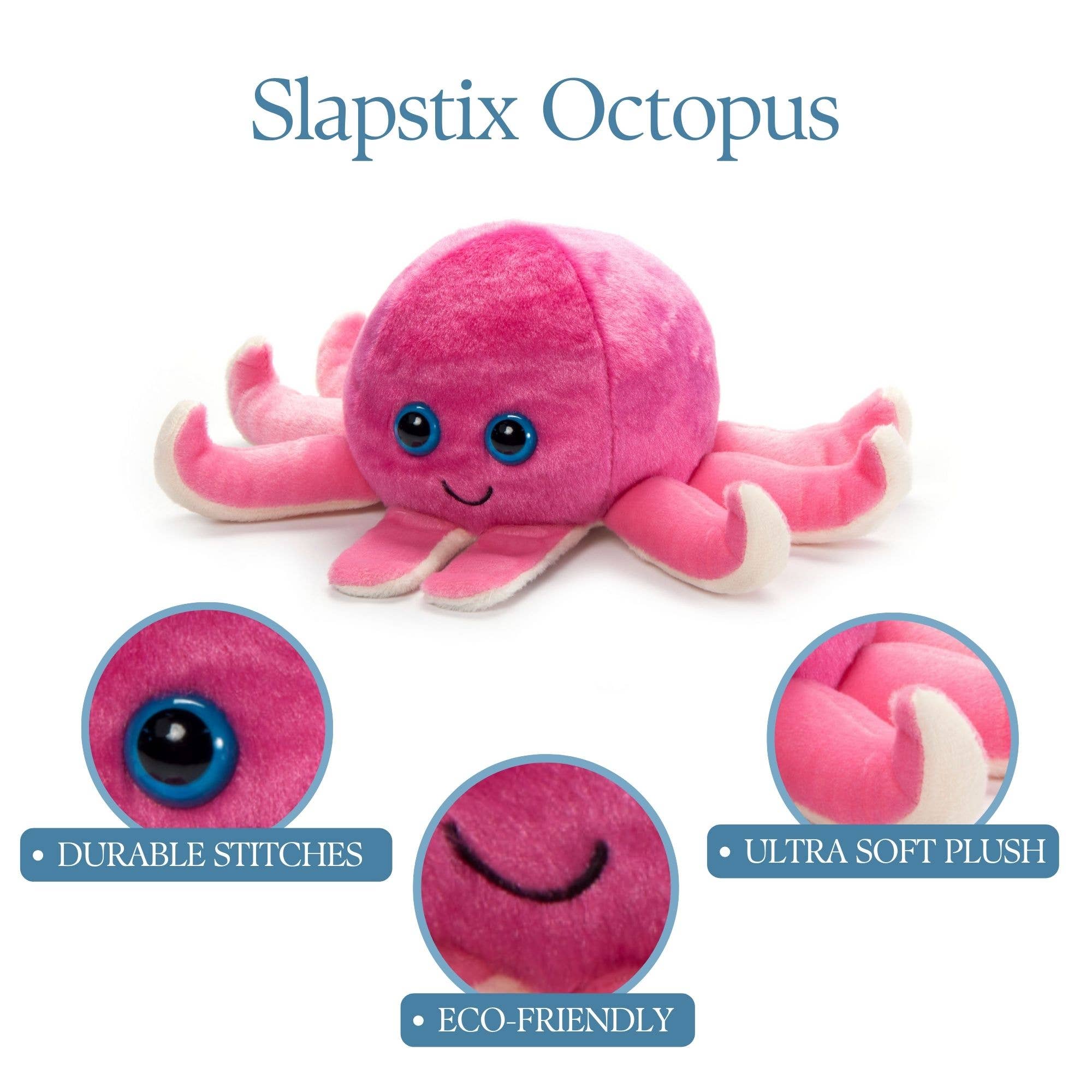 The Petting Zoo – Engroshandel Plyslegetøj - Børn og baby – 10" (23 cm) Slapstix Blæksprutte Plys Slap Armbånd2