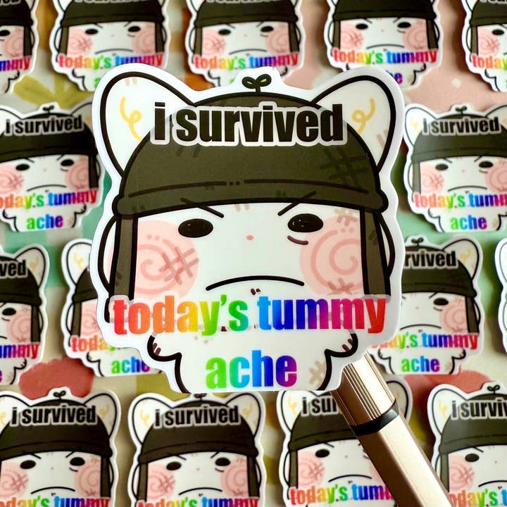 Cool Art Corner - Wholesale Sticker - I Survived Today’s Tummy Ache Sticker1