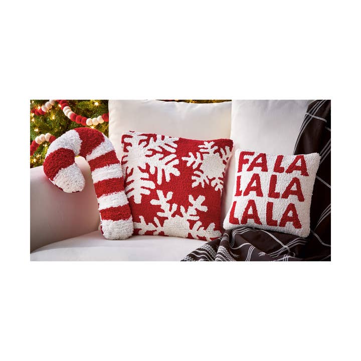 tag - Wholesale Throw/Decorative Pillow - Christmas Candy Cane Pillow - Red