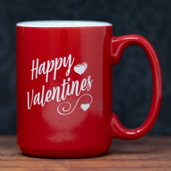 Happy Valentines Etched Drinkware Barware for wholesale by Gifts of Glass & Wear