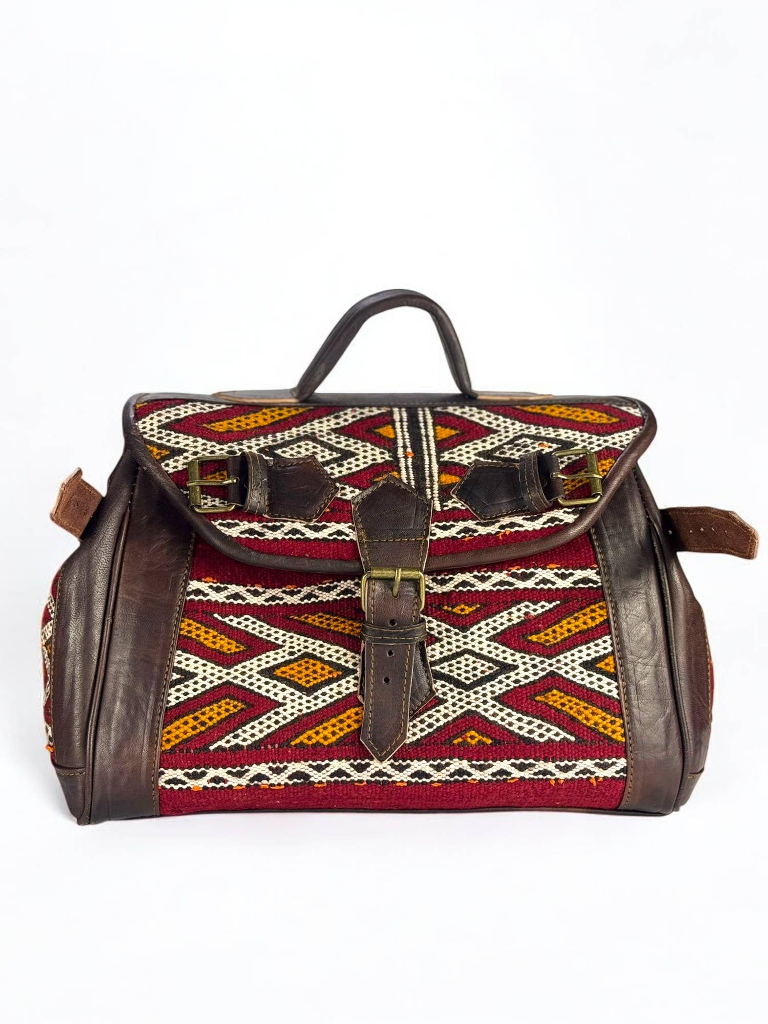 Melecraft – wholesale Weekender bag – Unisex – Artisan-Crafted Moroccan Leather and Kilim Bag7