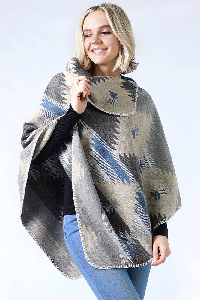 Hana - Wholesale Poncho - Women's - Western Pattern Poncho10