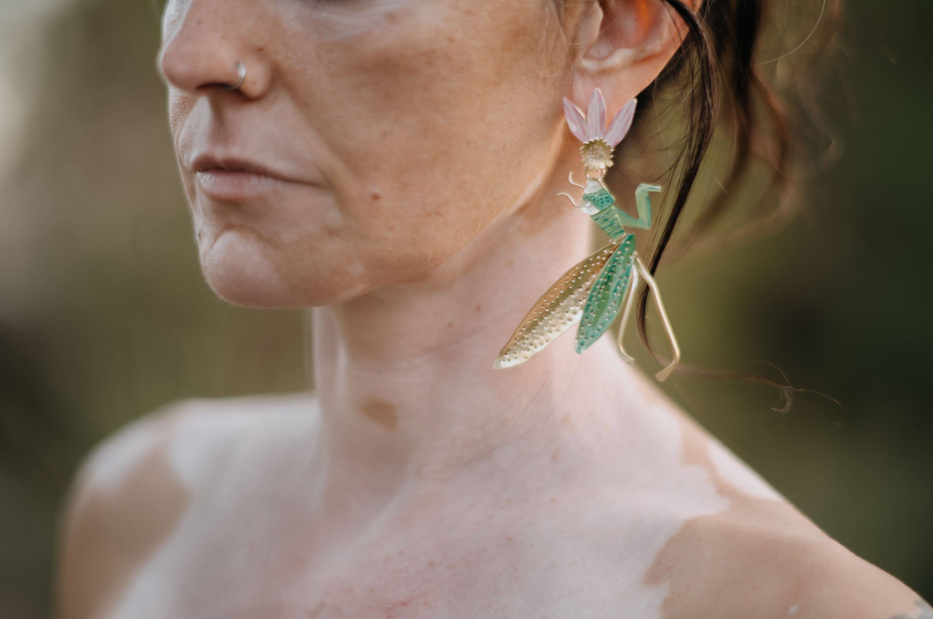 Maria rosua - Wholesale Dangle Earrings - Mantis and Flowers2