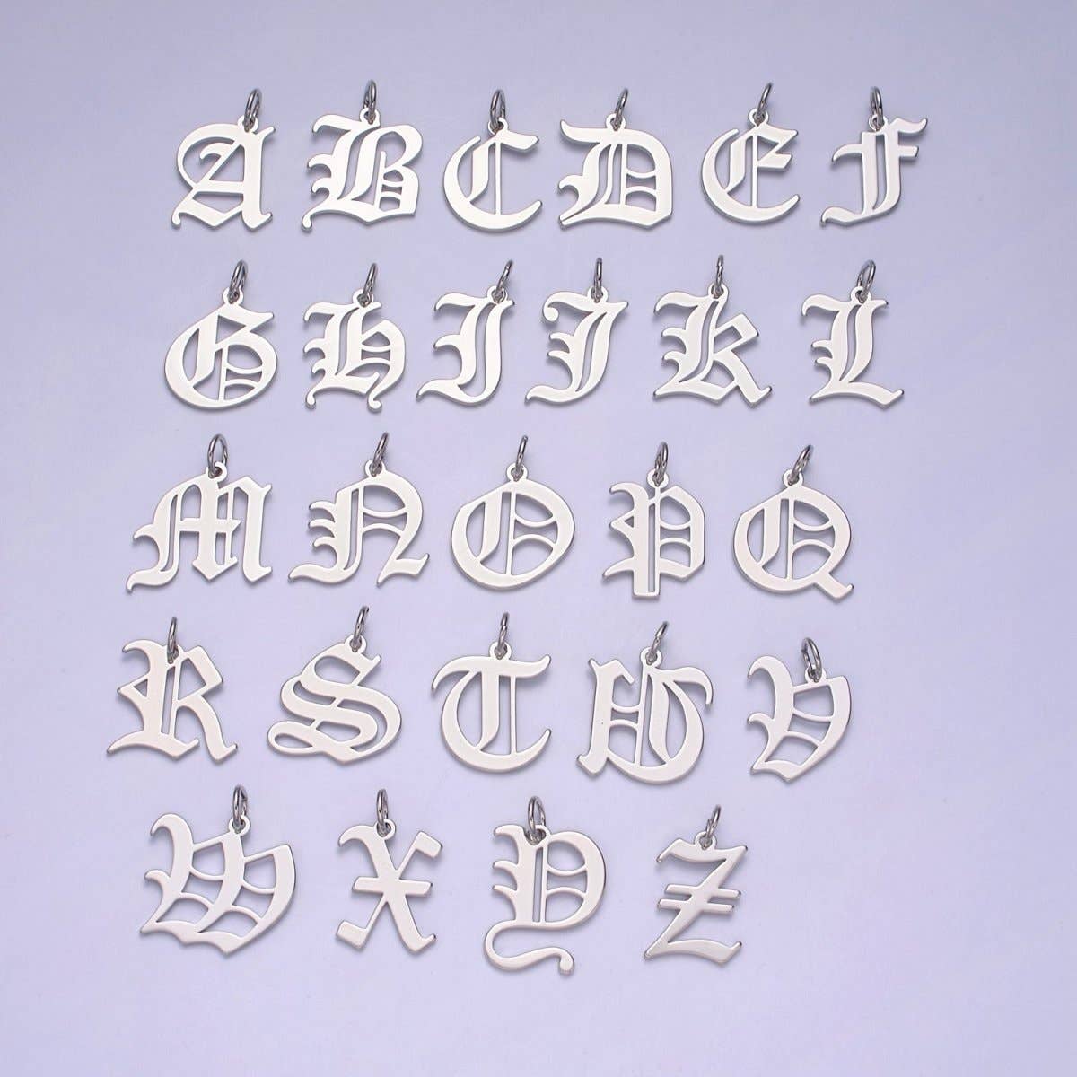 Aim Eternal - Wholesale Individual Charm/Pendant - Gothic Letter Charm, Alphabet Charm, Silver Letter Charm, 26 Letters Initial Charms Old English Letter Pendant A690~A70226