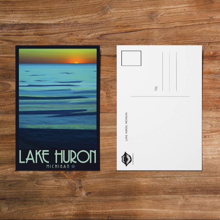 Lake Huron - Michigan - Great Lakes 4x6 Postcard / Art for wholesale by Designs by Rebecca Goldberg