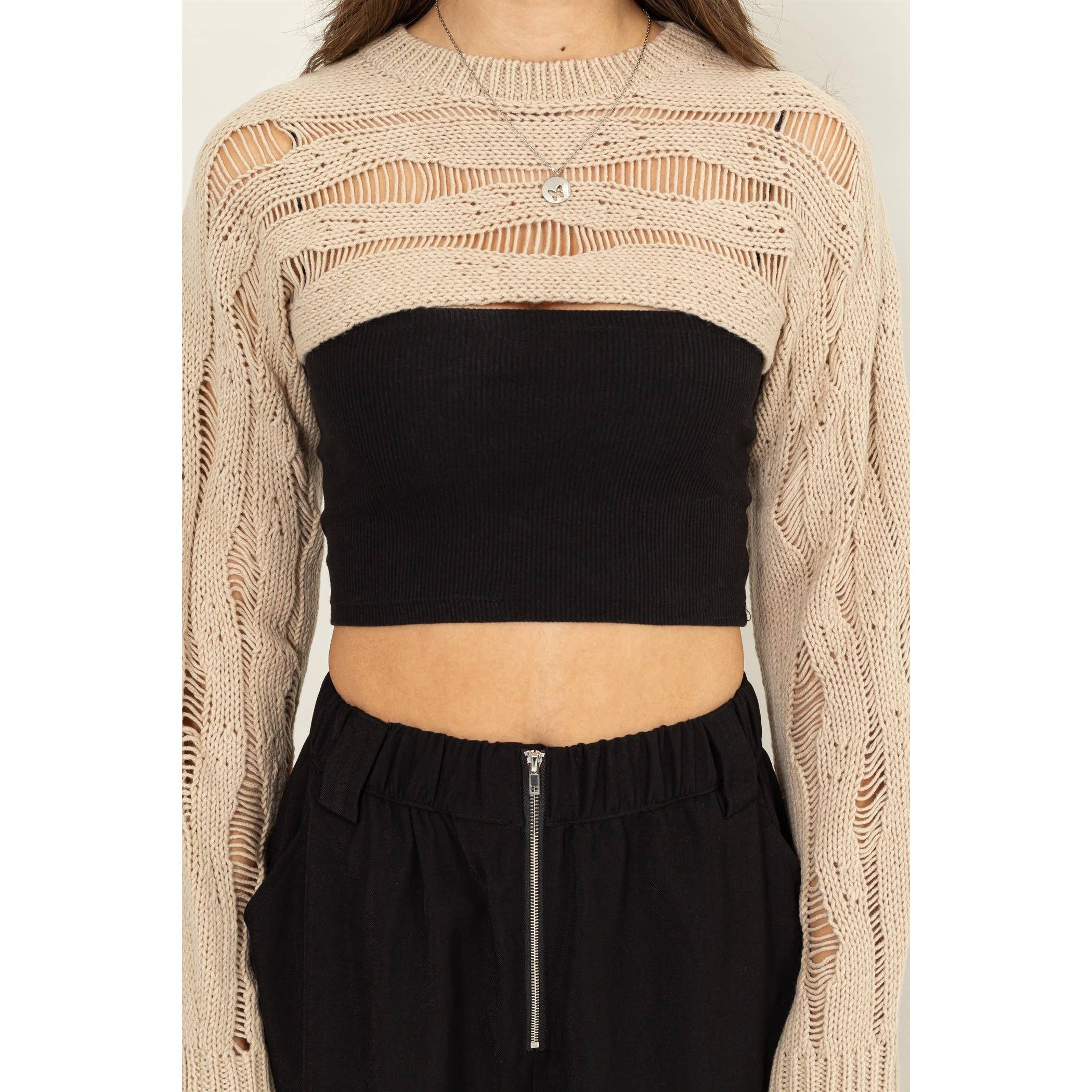 HYFVE - Wholesale Knit Sweater - Women's - Open Knit Shrug Sweater8