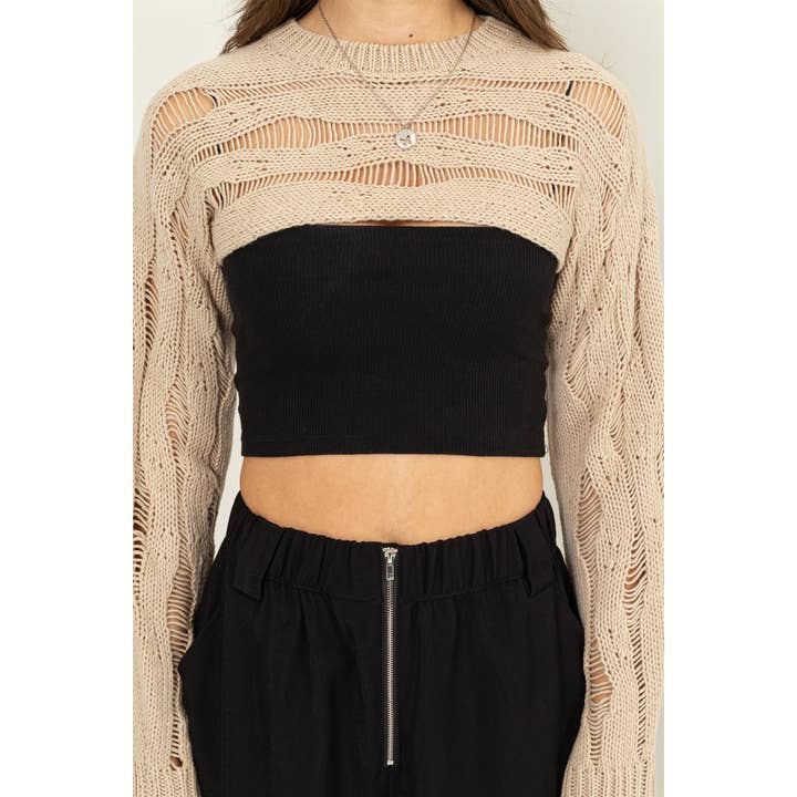 HYFVE - Wholesale Shirt - Women's - Open Knit Shrug Sweater8