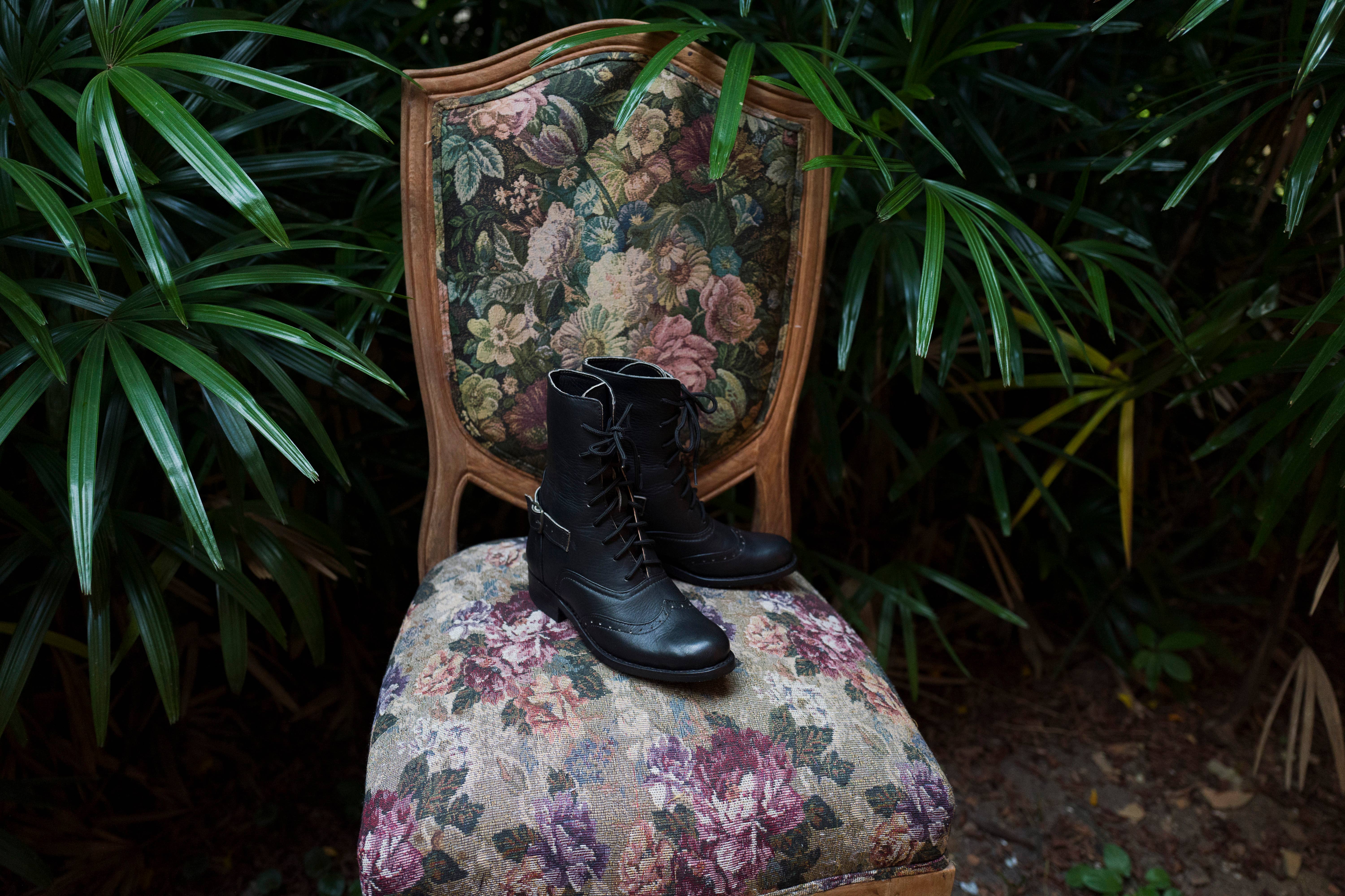 Atitlan Leather - Wholesale Combat/Military Boots - Women's - Black Leather Victorian Ankle Boots7