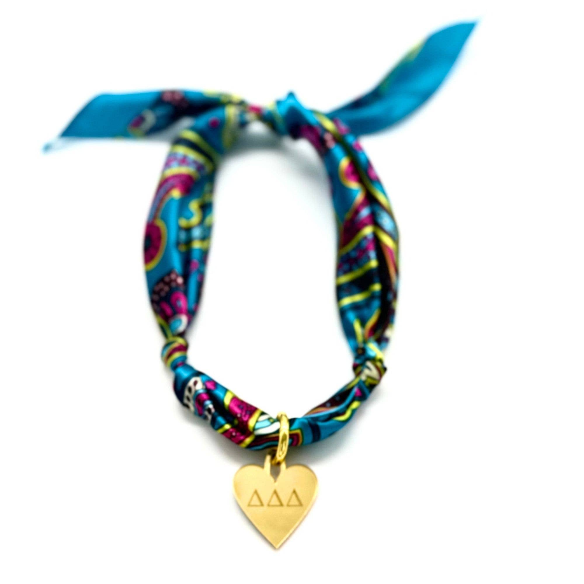 Sarahndipity Shop - Wholesale Scarf - Women's - Sorority Scarf with Engraved Greek Letter Gold Heart Charm15