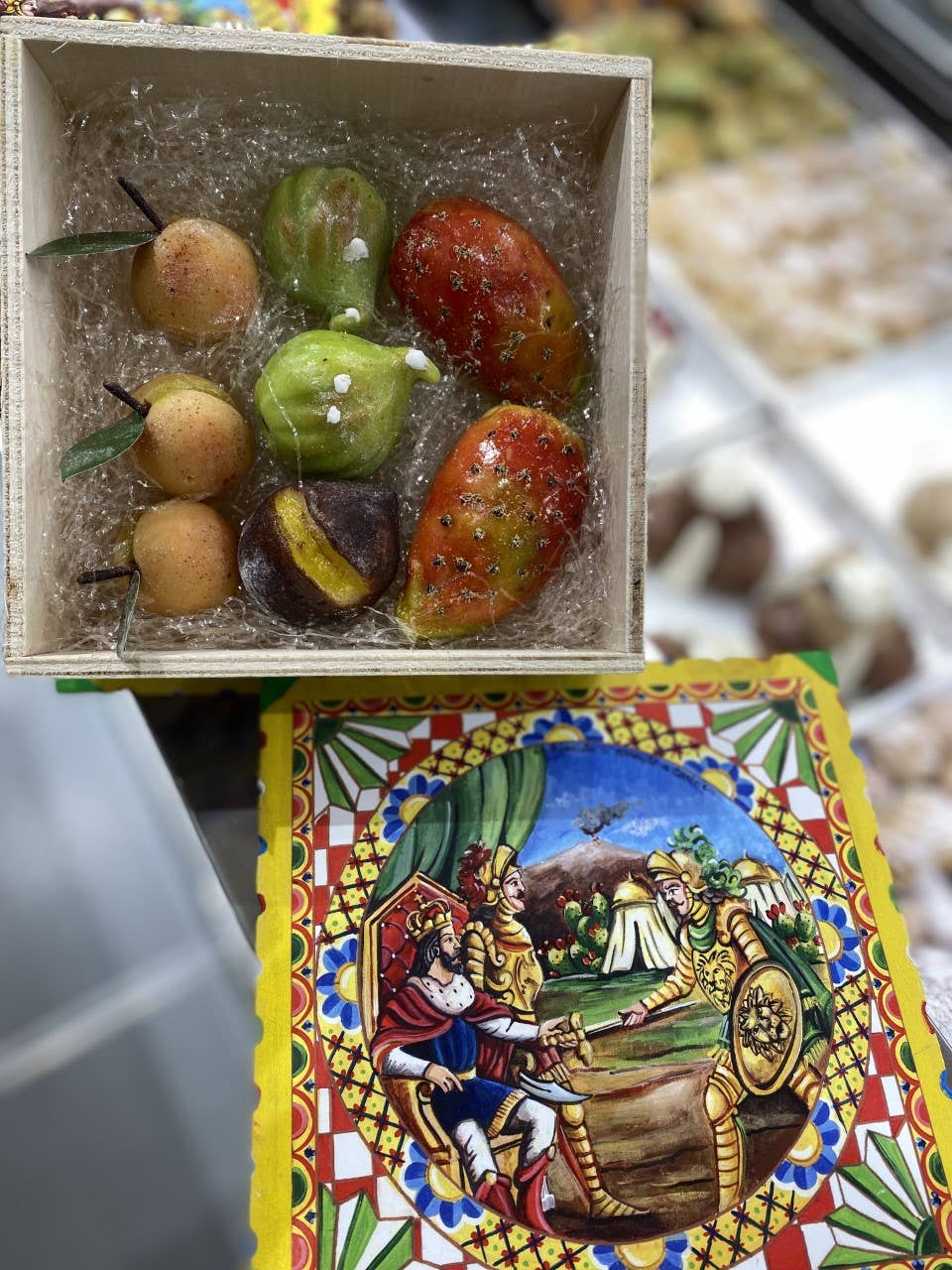 Pasticceria Mokador f.lli Sclafani - Vente Décorations de table - Coffret sicilien de fruits en massepain ou massepain classique1