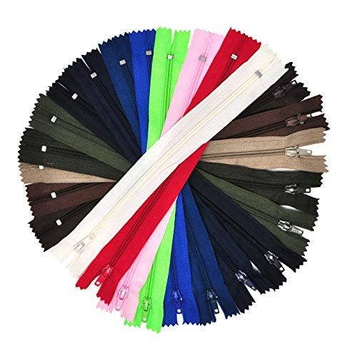 Mandala Crafts - Wholesale Craft supplies - Nylon Zippers for Sewing, Bulk Zipper Supplies; 4-10 Inches; 100 PC; by Mandala Crafts4