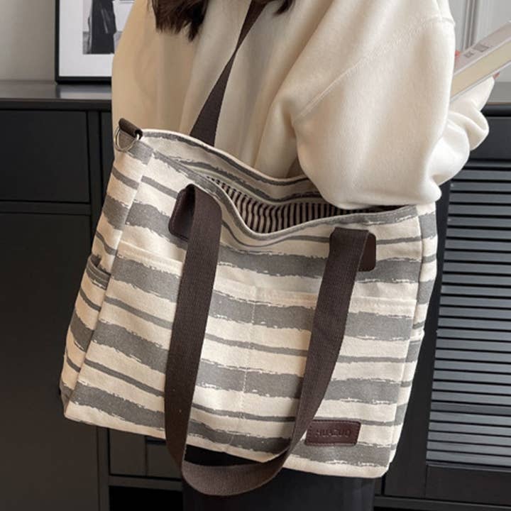 STRIPE SQUARE SHOPPERS BAG_CWAB0513 for wholesale by ACCITY