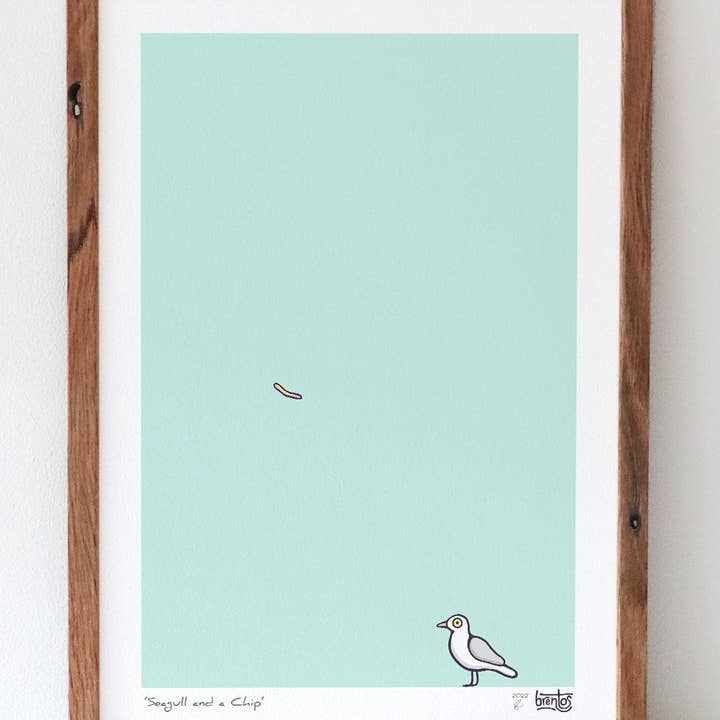 Brentos - Wholesale Art print - Seagull and Chip Art Print1