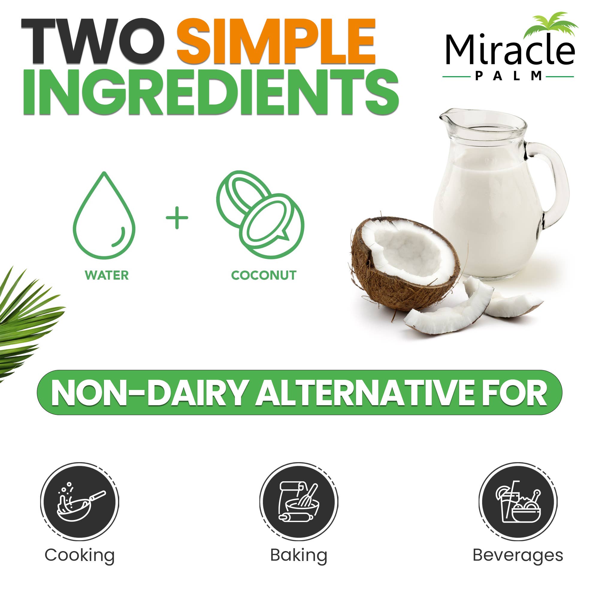 Miracle Palm - Wholesale Non-Dairy Milk - Organic Coconut Milk 18% Fat Unsweetened 13.5 Oz Can 6 pack4