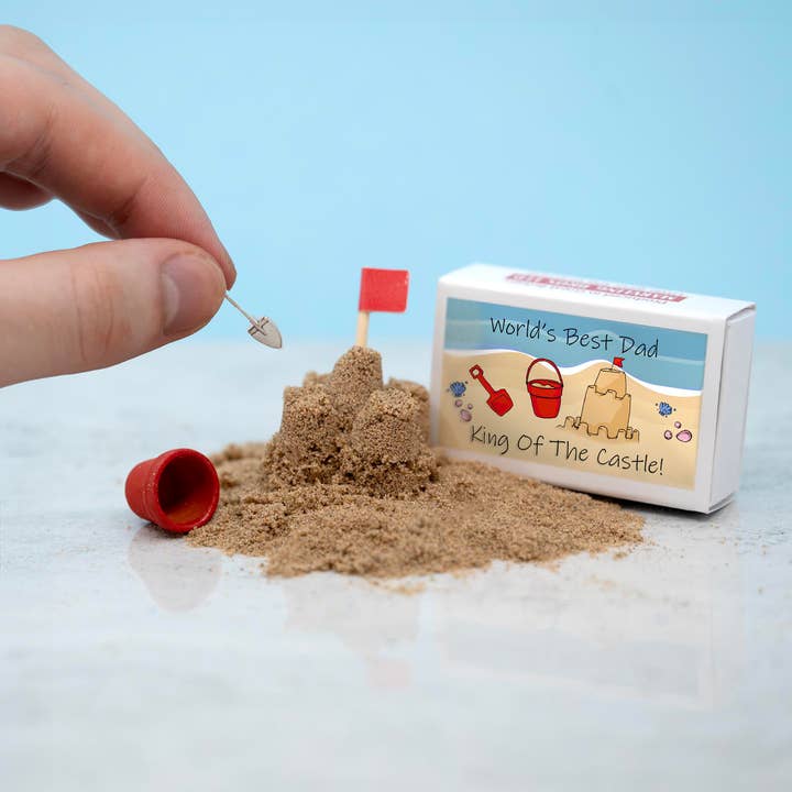 Dad You're King of the Castle Sandcastle Kit In A Matchbox for wholesale by Marvling Bros Ltd