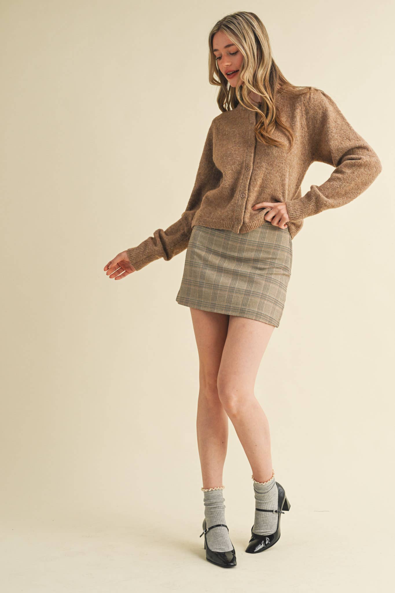 &MERCI - Wholesale Cardigan - Women's - LONG PUFF SLEEVE SWEATER CARDIGAN MSW1101843