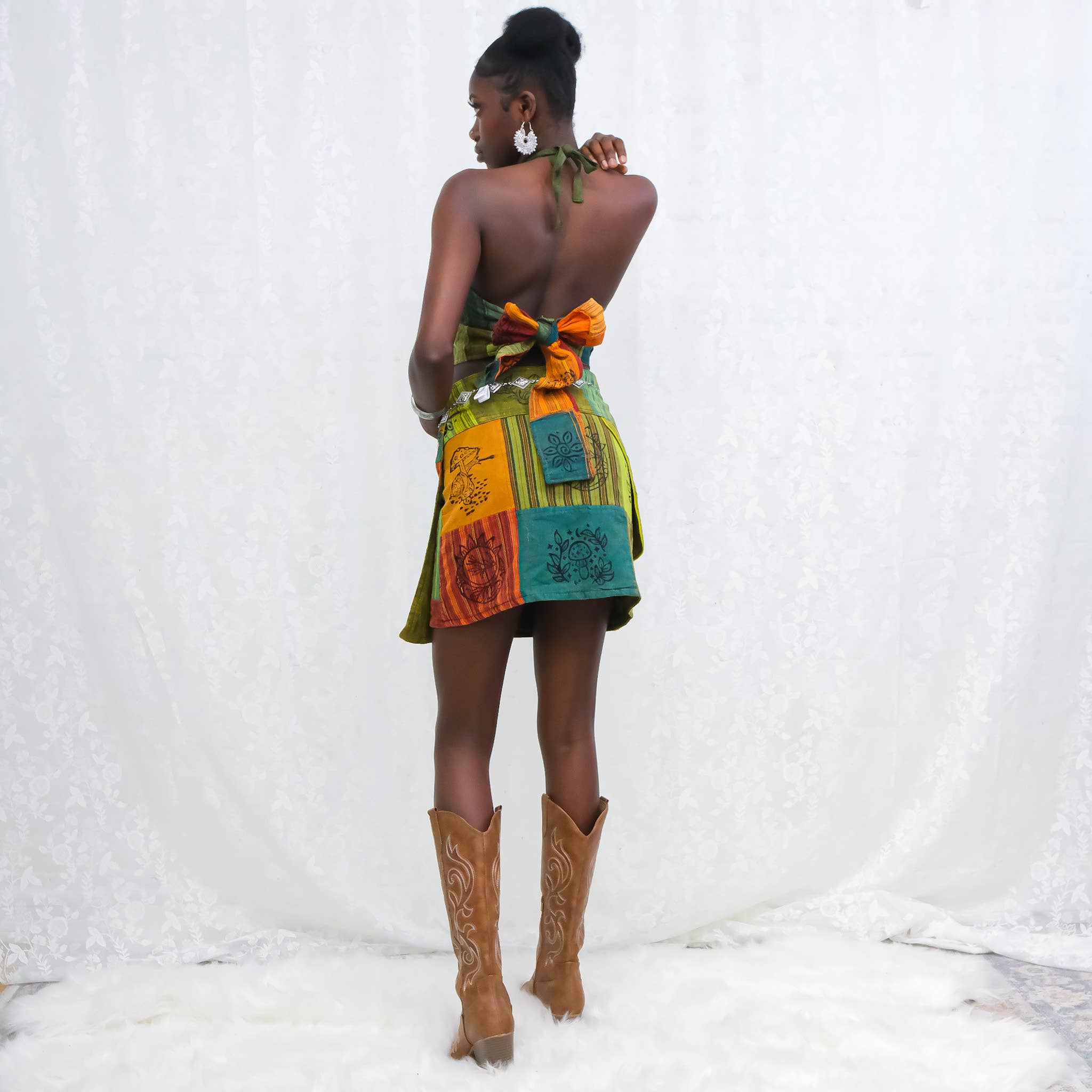 Karma Nepal Crafts - Wholesale Skirt - Women's - Patchwork Skirt with Button18