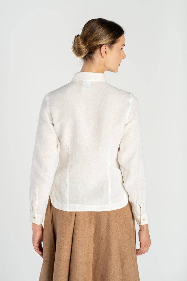 Son de Flor - Wholesale Button Down Shirt - Women's - Frida – Linen Shirt with Sharp Collar15