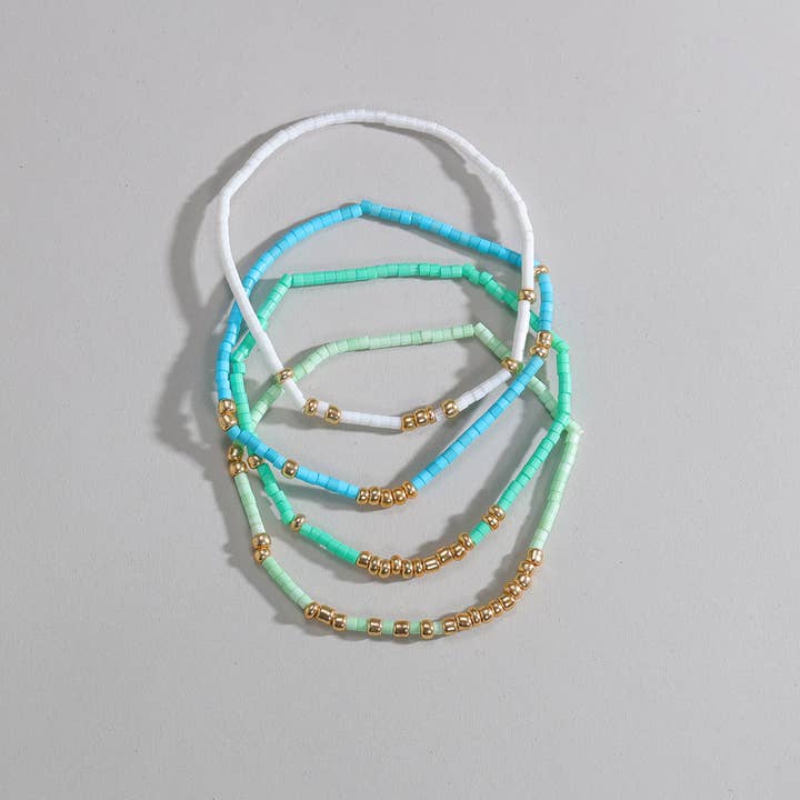 XY Women Fashion Boho Rice Beads Bracelet Set for wholesale on Faire