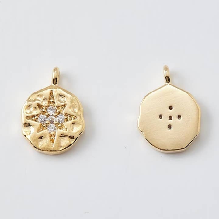 Tiny North Star Coin Charm for wholesale by Goldie Charm Bar